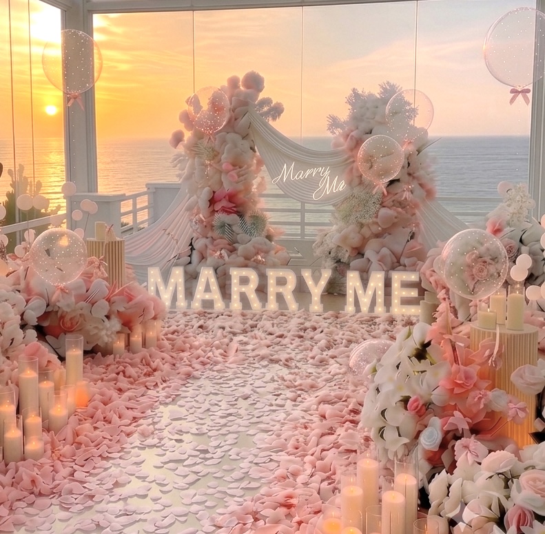 FAB EVENTS romantic sunset proposal styling
